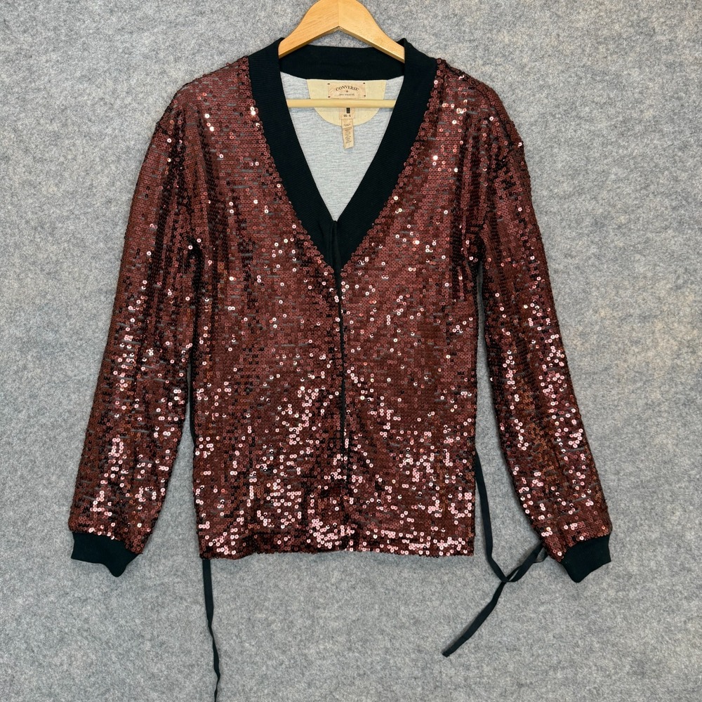 John Varvatos x Converse Limited Edition Sequin Jacket Womens Small‎ 1 Lined Tie